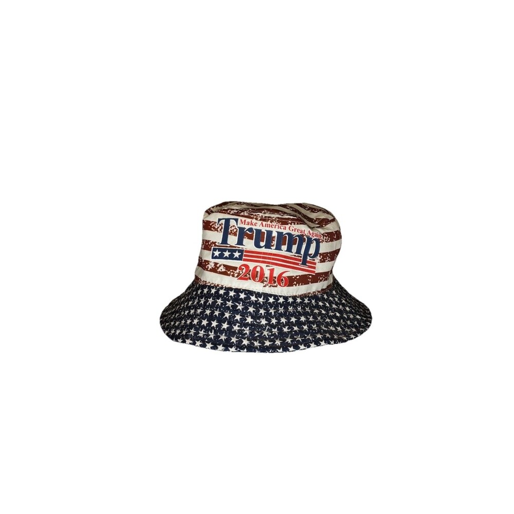 Lucky 7 USA Trump Bucket Hat Mens OSFA Red White Blue Excellent Patriotic 2016